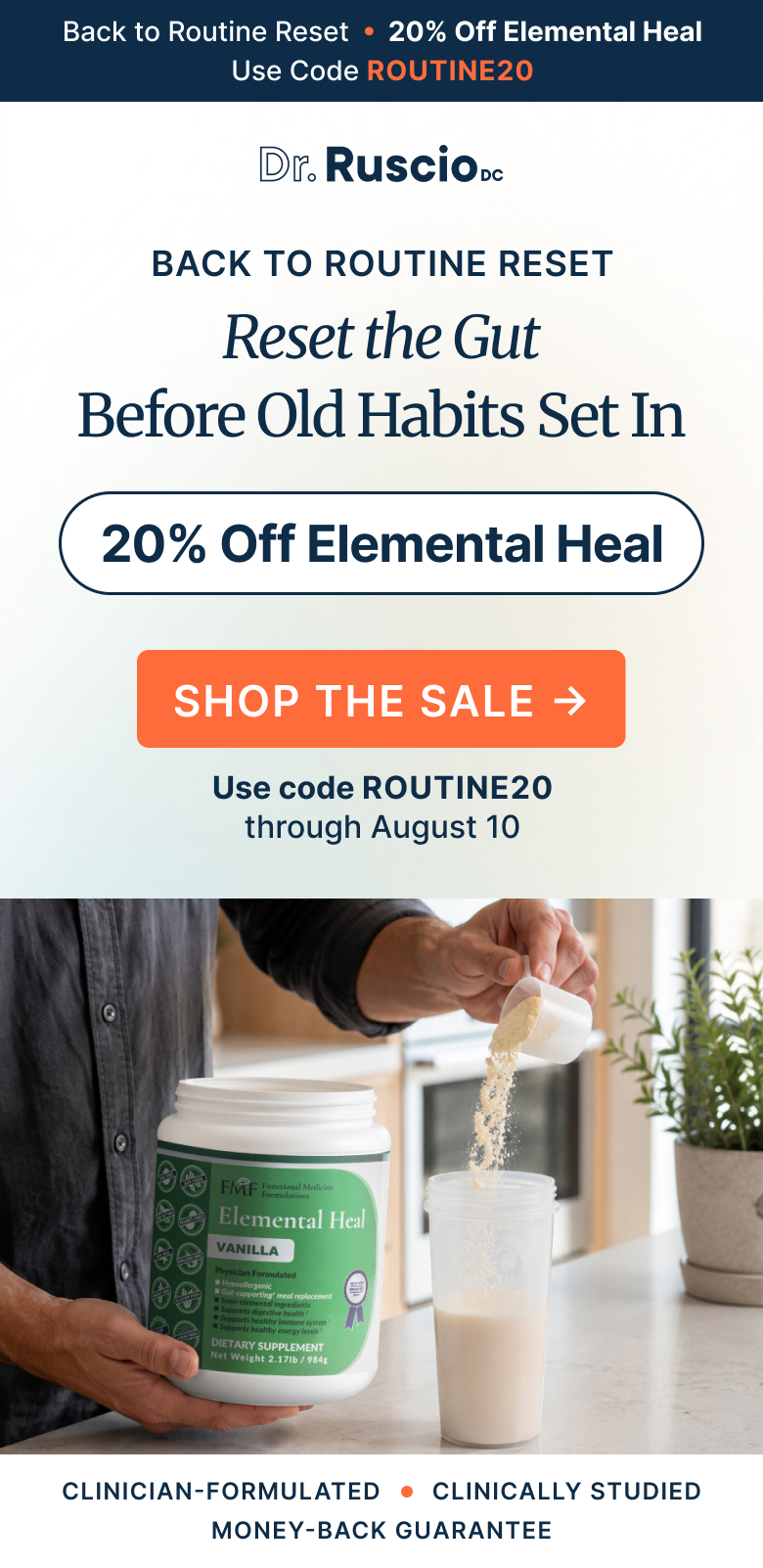 Reset the Gut Before Old Habits Set In. 20% Off Elemental Heal