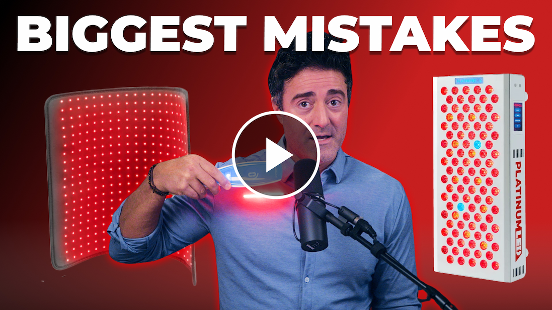 Video still from podcast titled, "Doctor Tries 7 Red Light Therapy Devices | My Results Revealed" with link to watch on YouTube