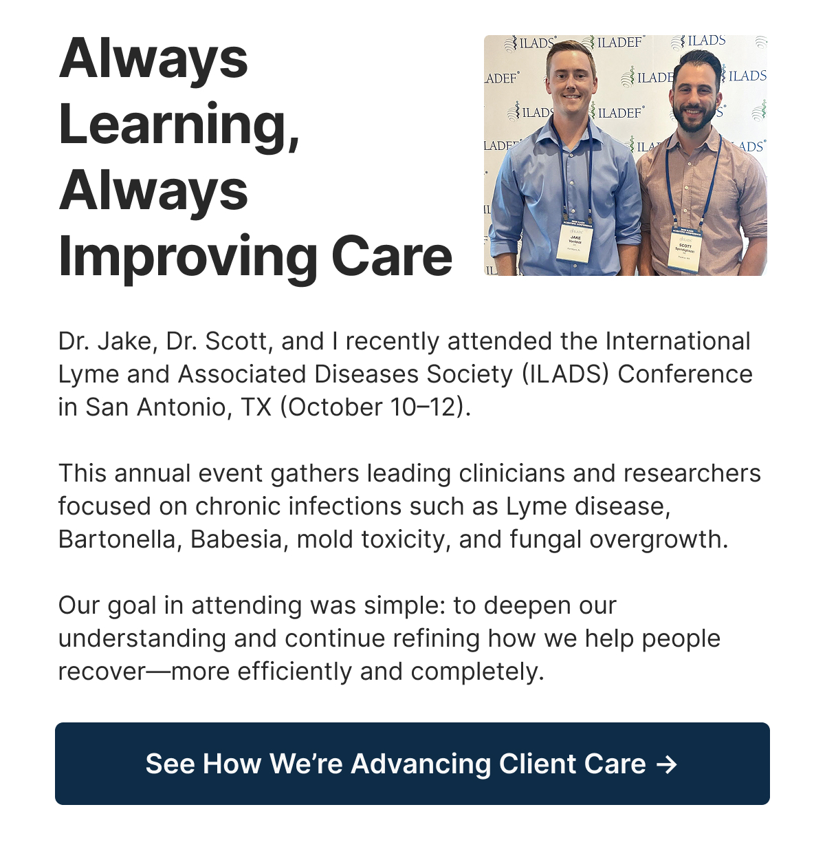 Always Learning, Always Improving Care