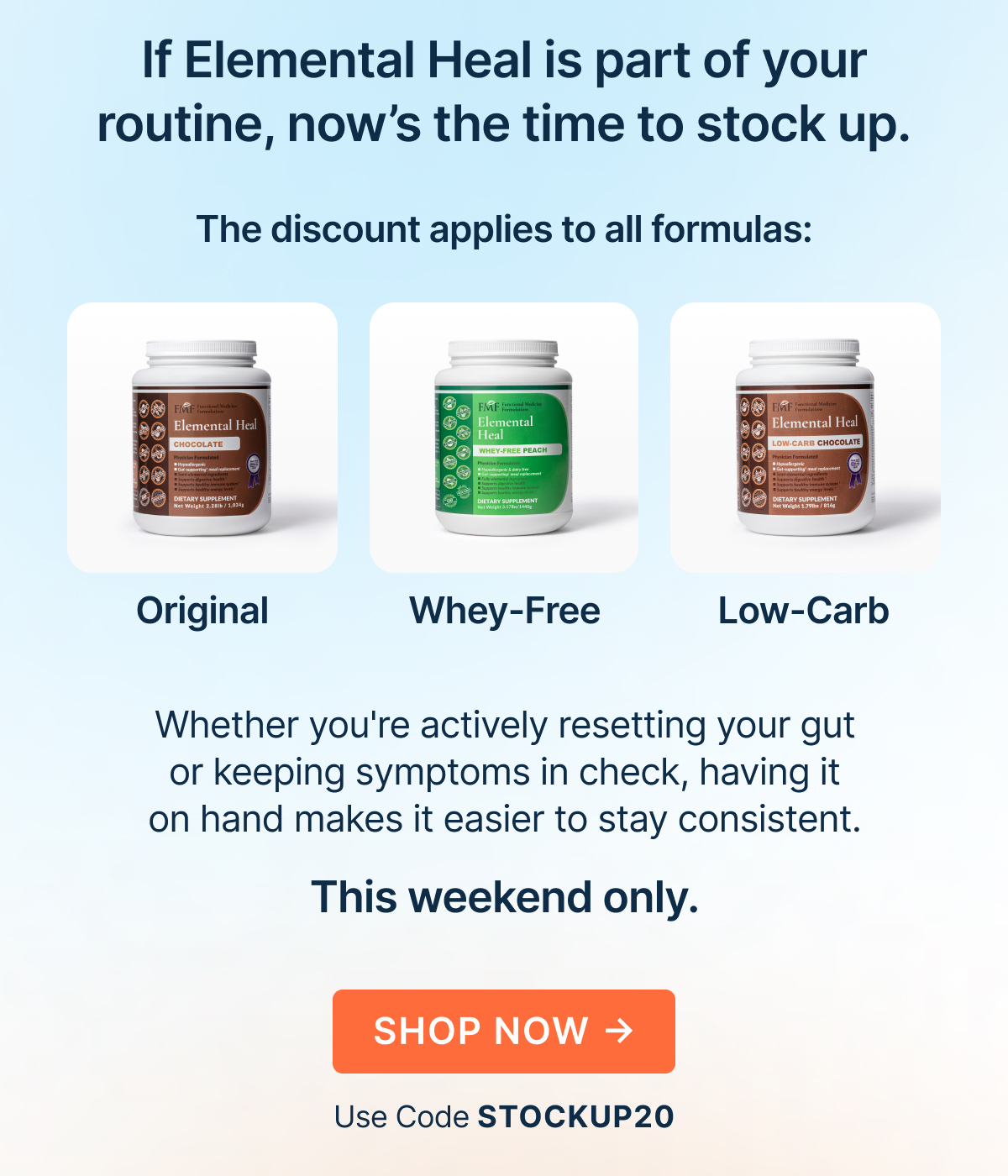 If Elemental Heal is part of your routine, now’s the time to stock up.