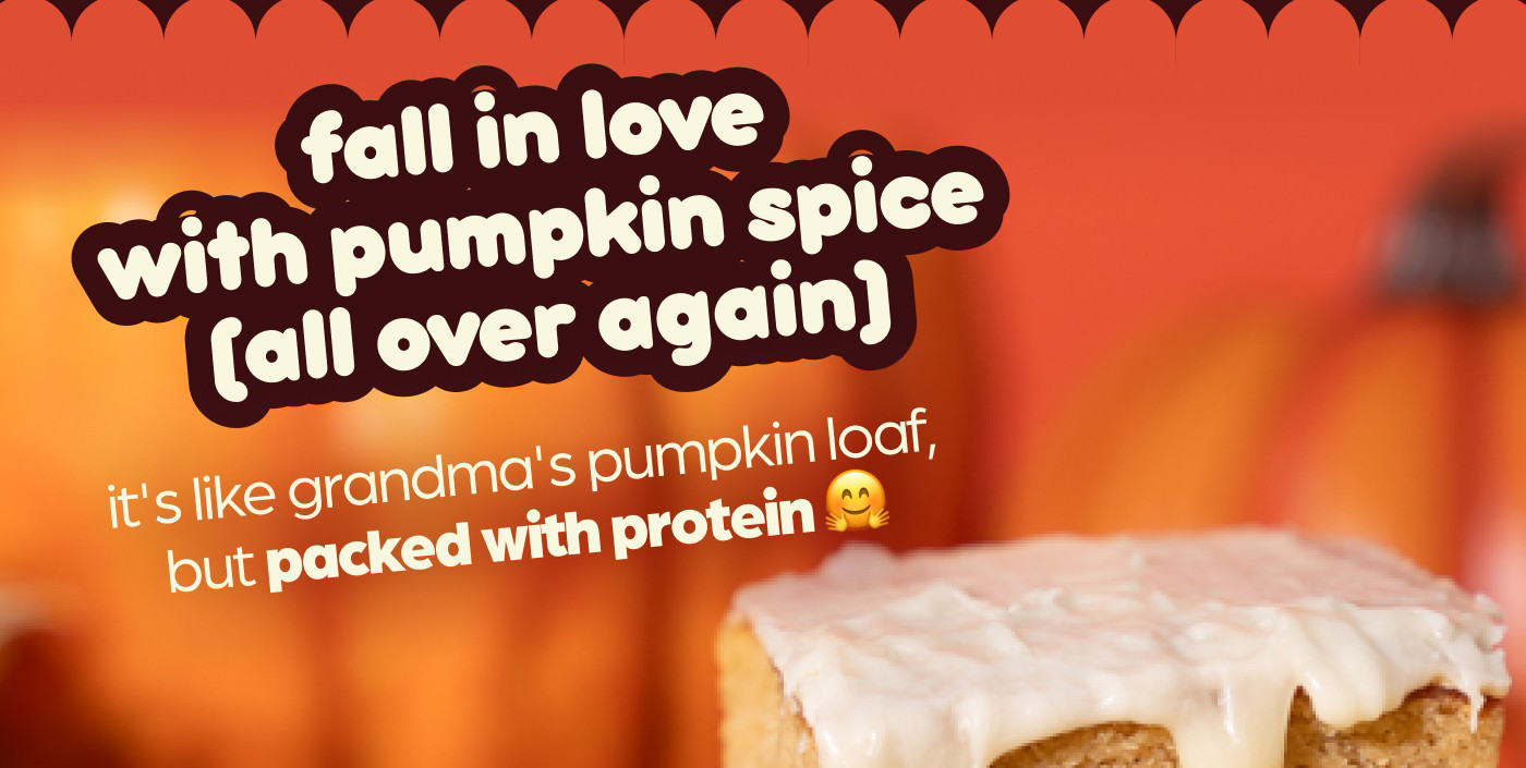 fall in love with pumpkin spice (all over again) it's like grandma's pumpkin loaf, but packed with protein 🤗