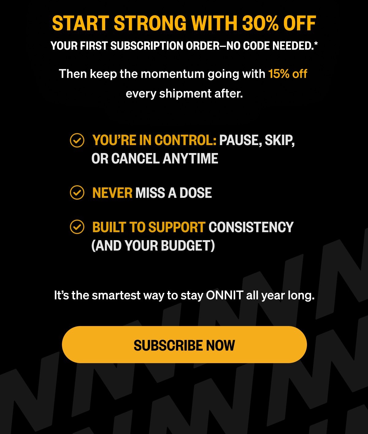 START STRONG | 30% OFF