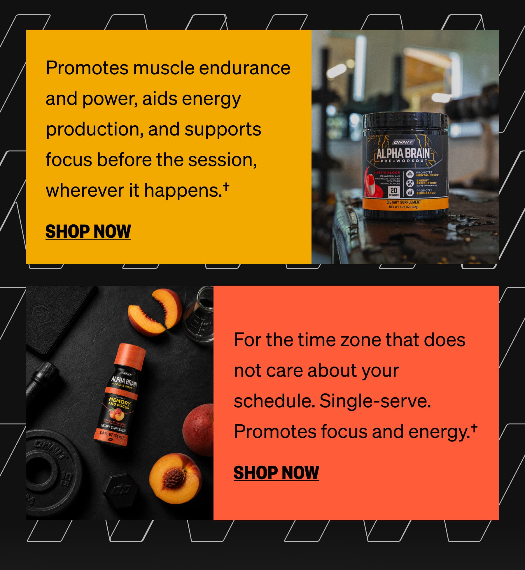 Promotes muscle endurance and power, aids energy production, and supports focus before the session, wherever it happens.† SHOP NOW | For the time zone that does not care about your schedule. Single-serve. Promotes focus and energy.† SHOP NOW