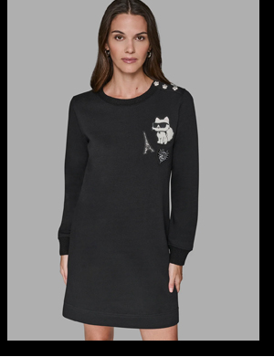 PATCH SWEATSHIRT DRESS