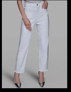 RHINESTONE TRIM JEAN