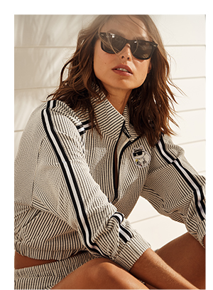SEERSUCKER TRACK JACKET WITH PATCH