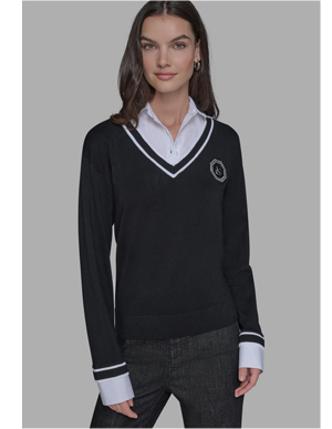 TWOFER VARSITY SWEATER