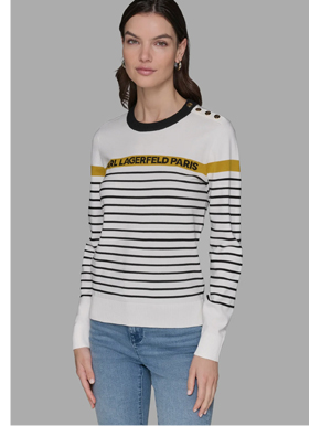 STRIPED LOGO SWEATER