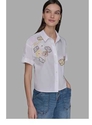 EMBROIDERED POPLIN SHIRT