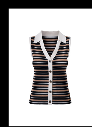 SLEEVELESS STRIPED SWEATER TANK TOP