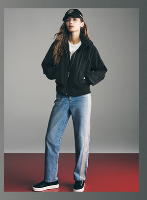 CROPPED LOGO BOMBER JACKET