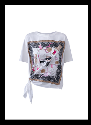 SHORT SLEEVE MIXED MEDIA DUO TOP