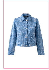 FLORAL JACQUARD DENIM JACKET