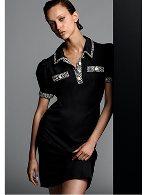 TWEED TRIM POLO DRESS