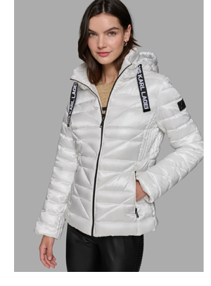 SHORT PUFFER JACKET WITH LOGO