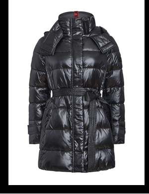 CONTRAST BELTED SHORT PUFFER