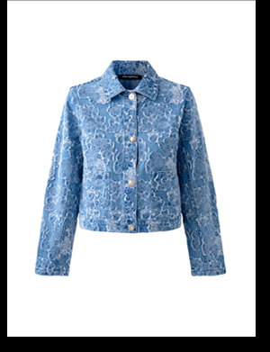 FLORAL JACQUARD DENIM JACKET