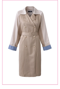 COLOR BLOCK TRENCH COAT