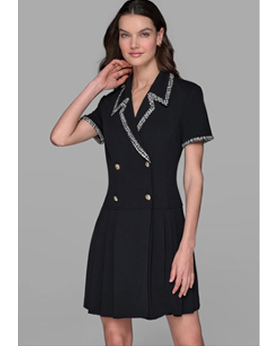 PLEATED BLAZER DRESS
