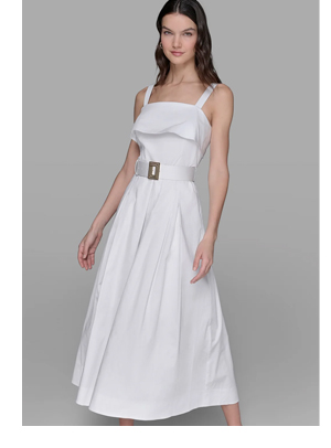 BELTED MIDI DRESS