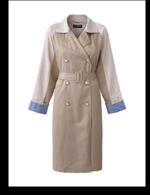 COLOR BLOCK TRENCH COAT