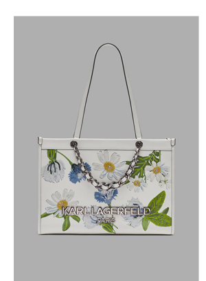 SAVOIE FLORAL TOTE WITH CHAIN STRAP