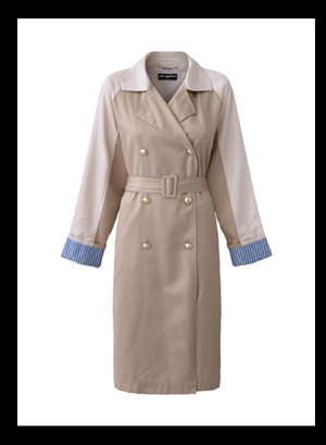 COLOR BLOCK TRENCH COAT