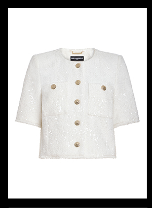 SHORT SLEEVE SHIMMER TWEED JACKET