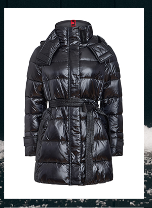 CONTRAST BELTED SHORT PUFFER