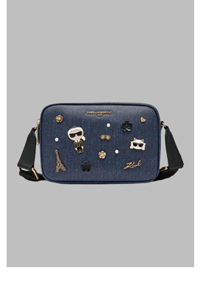 MAYBELLE DENIM CROSSBODY WITH PINS
