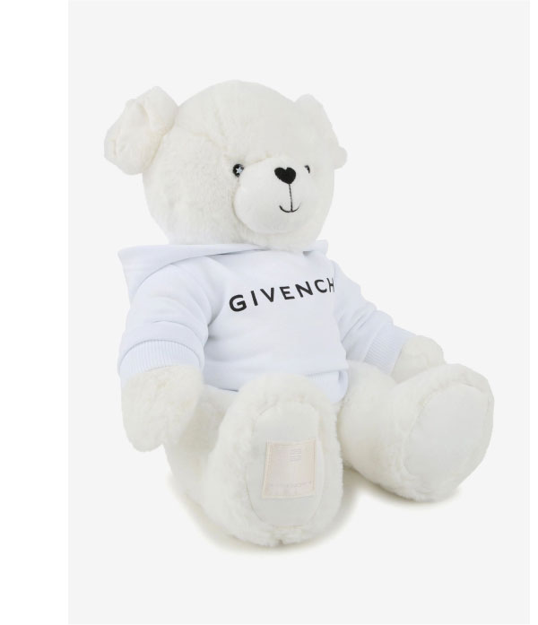 Teddy Soft Toy with Logo Hoodie in White
