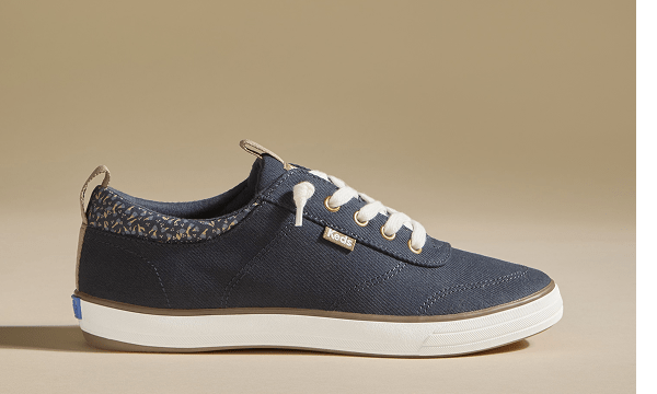A side view of the Center III Canvas Slip-On in navy.