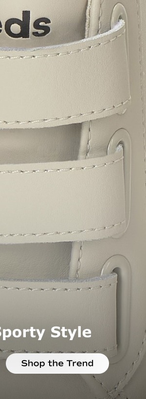 Text on the bottom of the image says, Effortless sporty style. Shop the trend.