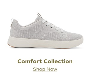 A side view of the light grey BlissWalk Knit lace-up sneaker. Shop the Comfort Collection.