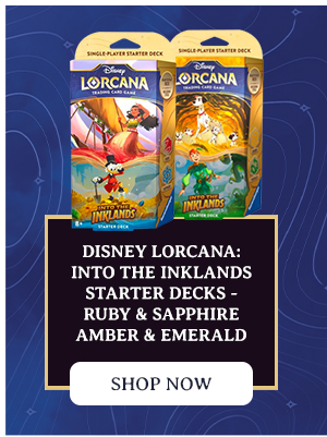 Disney Lorcana: Into the Inklands starter decks - Ruby & Sapphire amber & emerald. Shop now