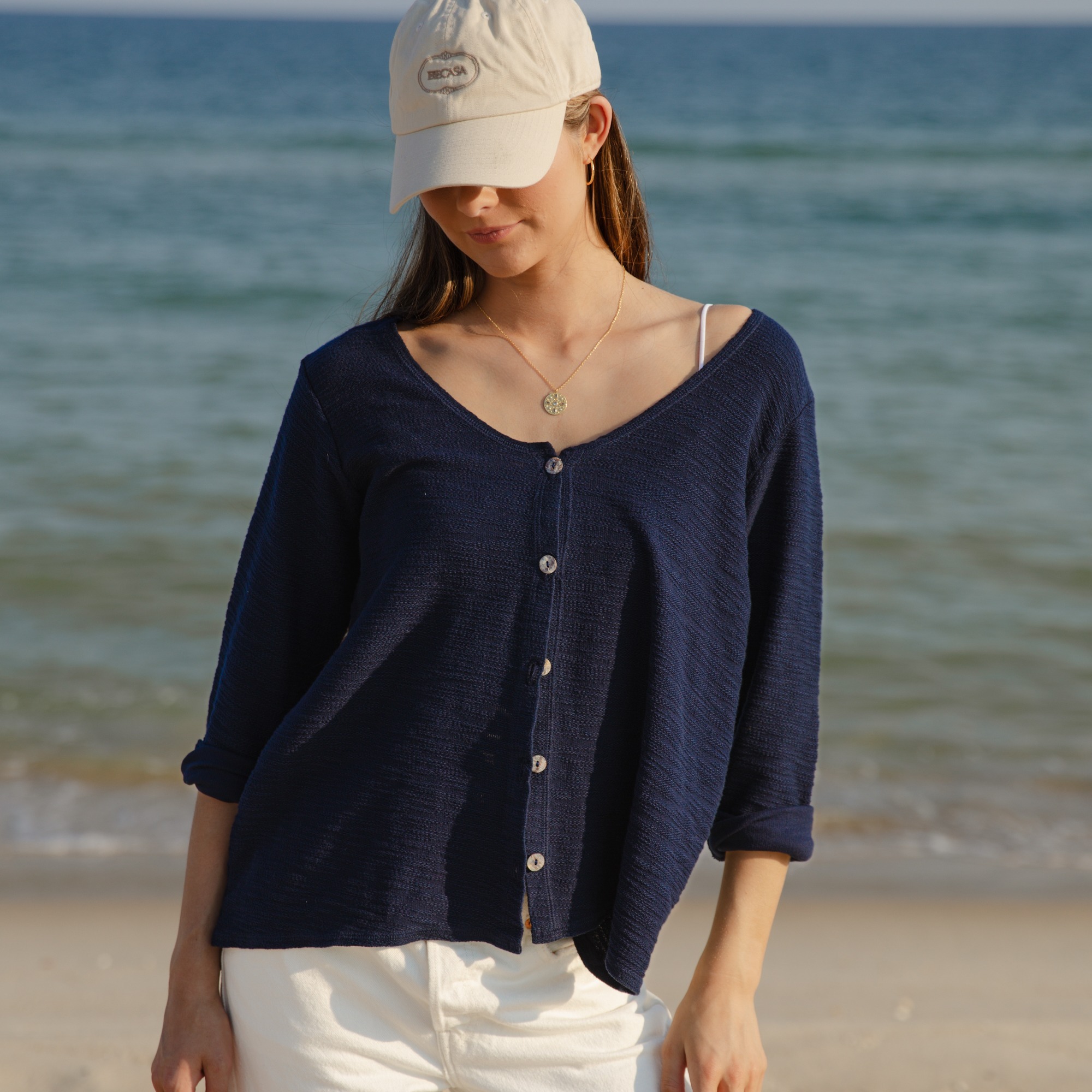 Porch Cardigan, Night Navy