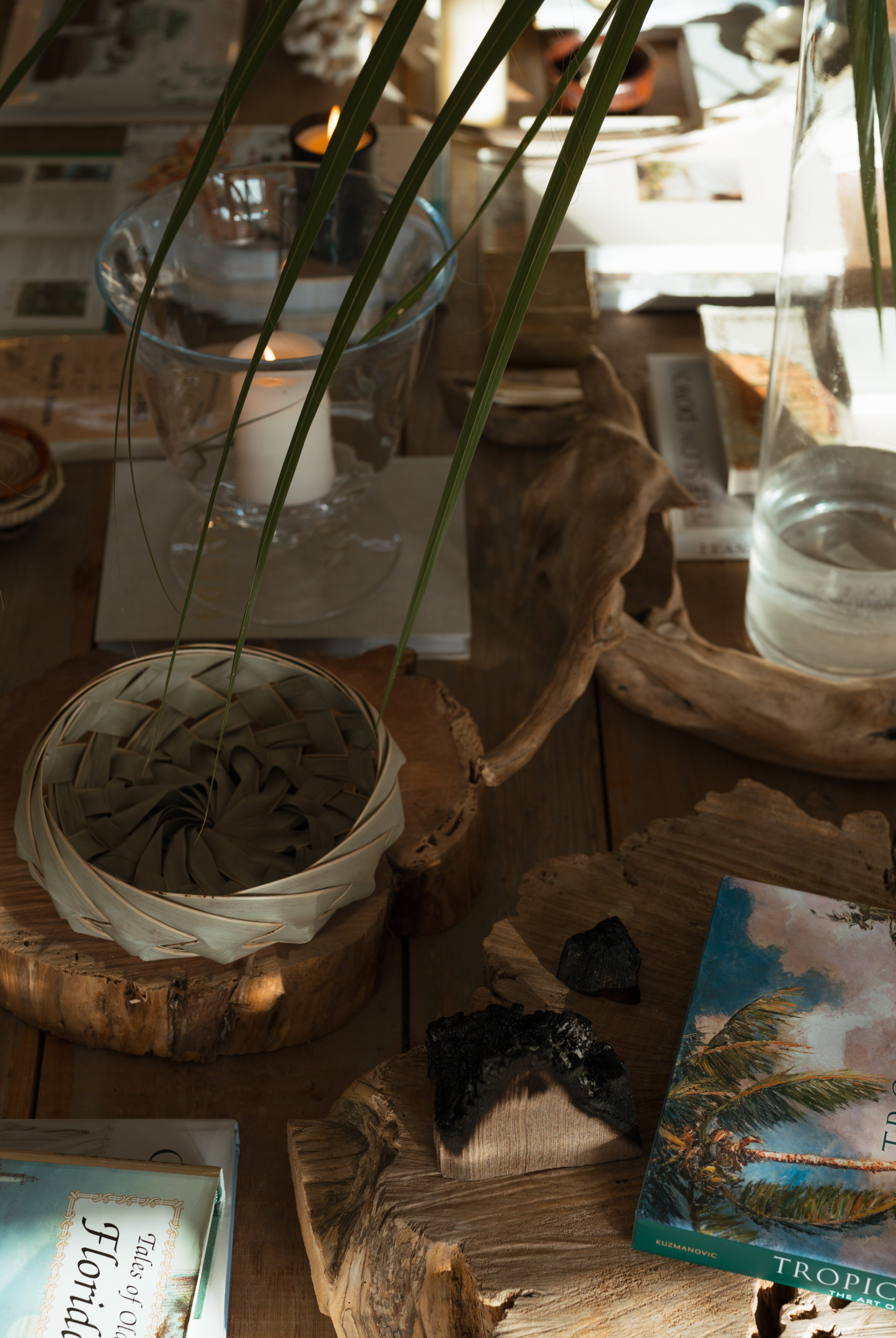 A styled coffee table