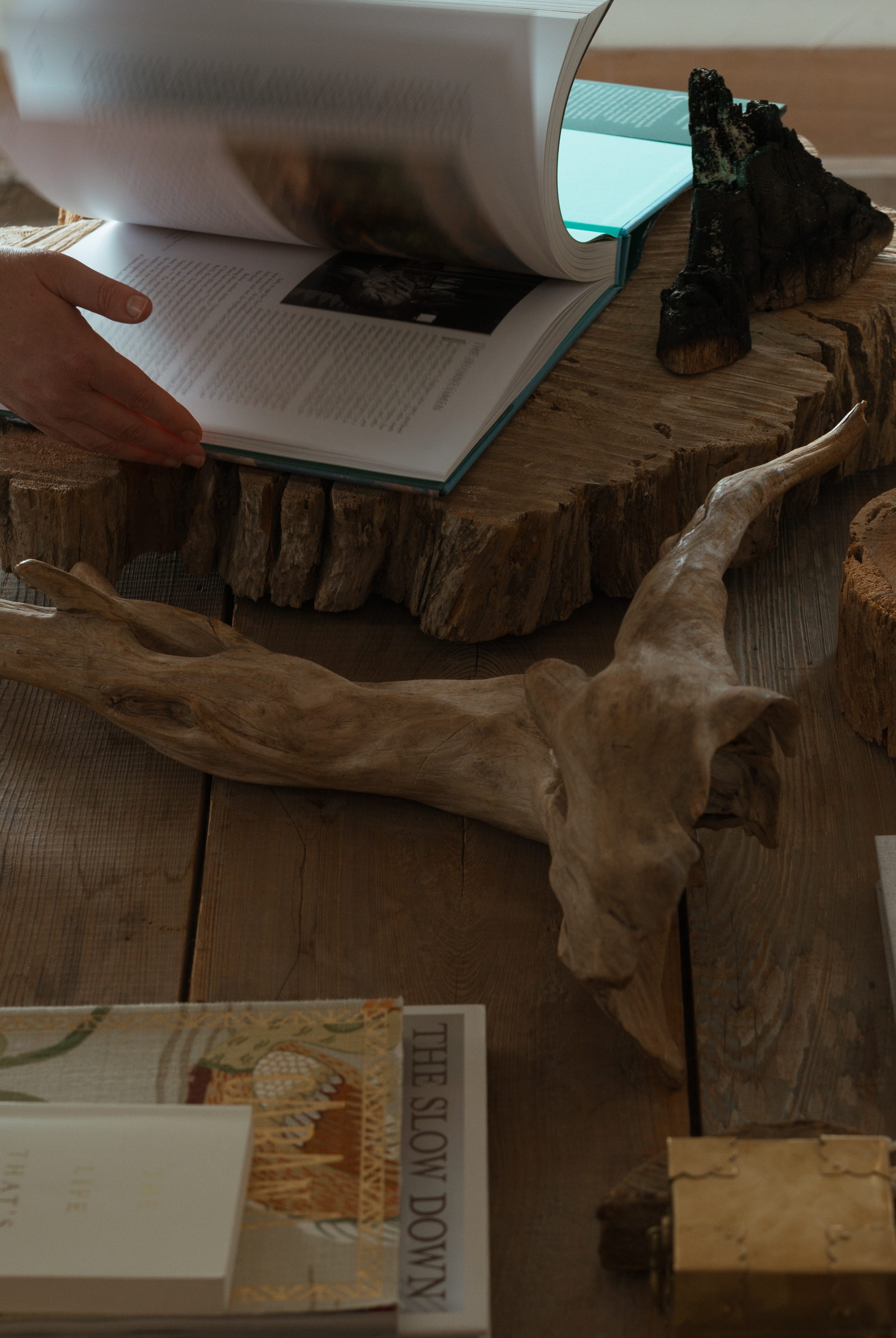 A styled coffee table