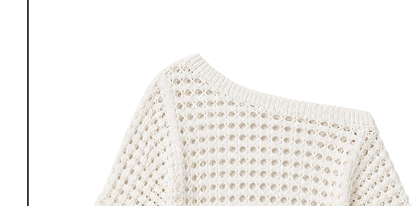 WIDE NECK OPEN KNIT SWEATER