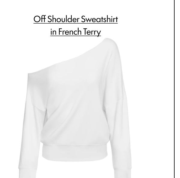 Off Shoulder Sweatshirt in French Terry
