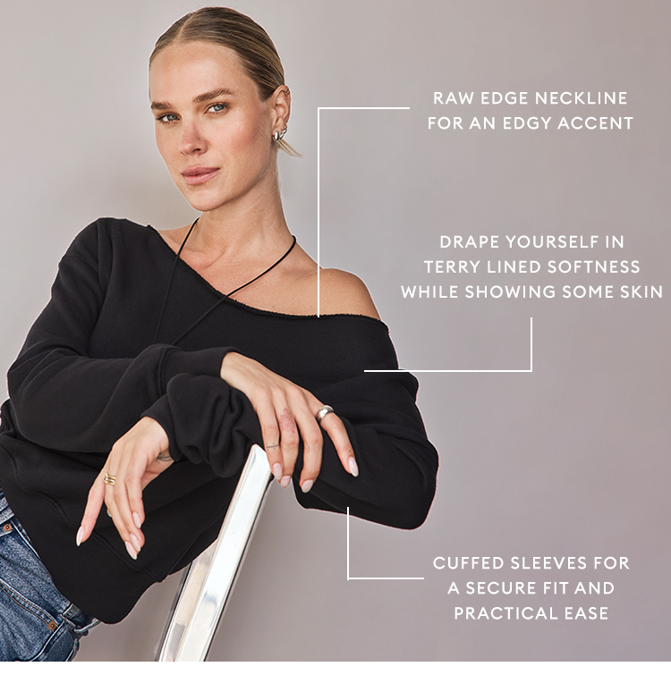 BACK IN STOCK - The Off Shoulder Sweatshirt - SHOP NOW
