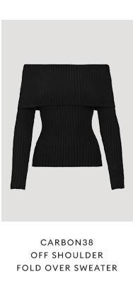 CARBON38 - Off Shoulder Fold Over Sweater