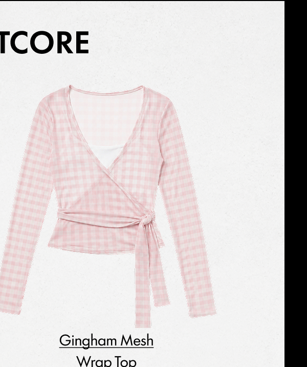 Ginham Mesh Wrap Top