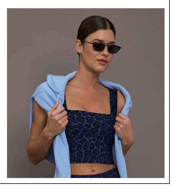image of Square Neck Bra Top in Melt and Off Shoulder Sweatshirt in French Terry