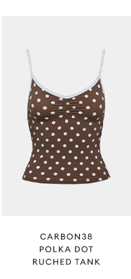 CARBON38 - Polka Dot Ruched Tank