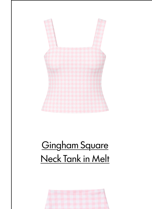 Gingham Square Neck Tank in Melt