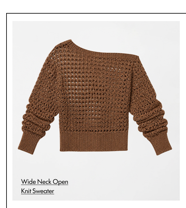 Wide Neck Open Knit Sweater