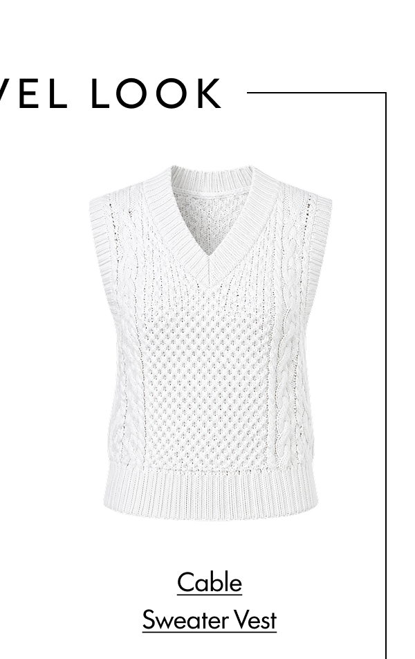 THE TRAVEL LOOK Cable Sweater Vest