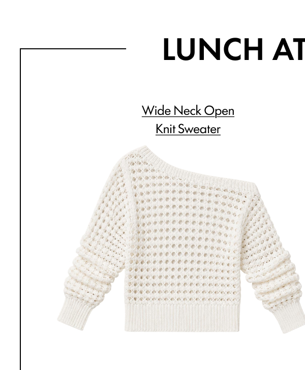 Lunch at the Club Wide Neck Open Knit Sweater