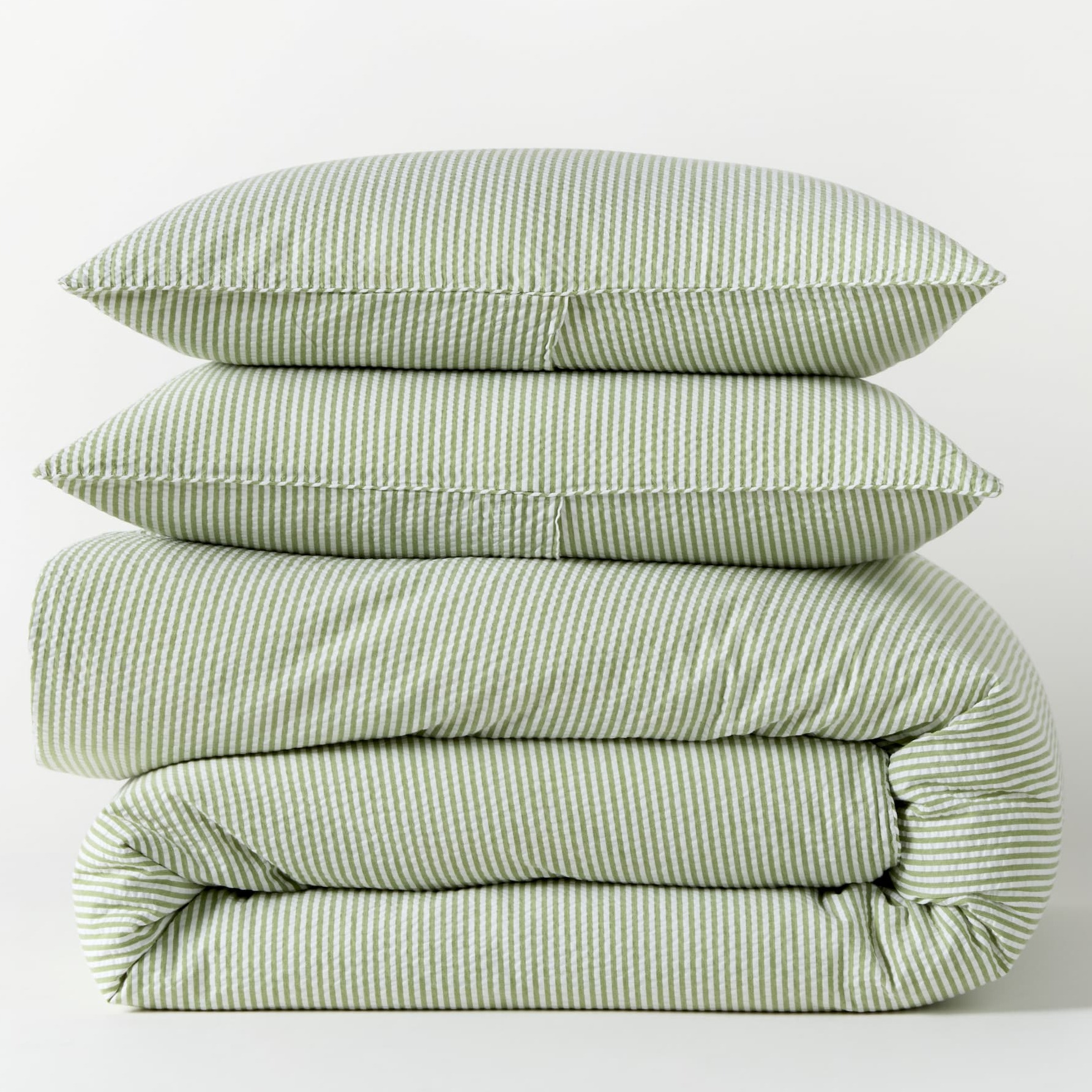 Green Seersucker Duvet